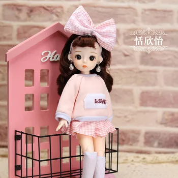 BJD 1/6 Doll Set 28cm Heigh Dress Up Girl Toy Doll Clothes Set Doll Casual Set Diy Toys for Children 1