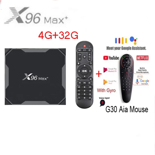 4G 32G G30 X96 MAX Plus Android 9,0 tv BOX 4 ГБ ОЗУ Amlogic S905X3 2 Гб 16 Гб 8K видео плеер 2,4G и 5GDual Wifi Youtube HD 1000M Smart X96MAX - Цвет: 4G 32G G30