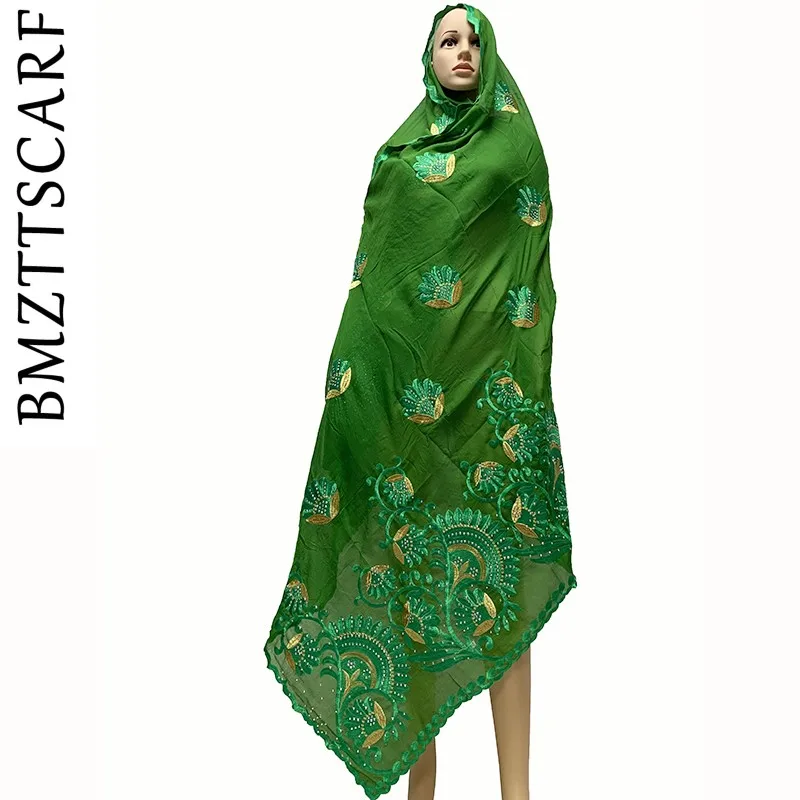 Высокое качество Новые африканские женские шарфы мусульманская вышивка мягкий