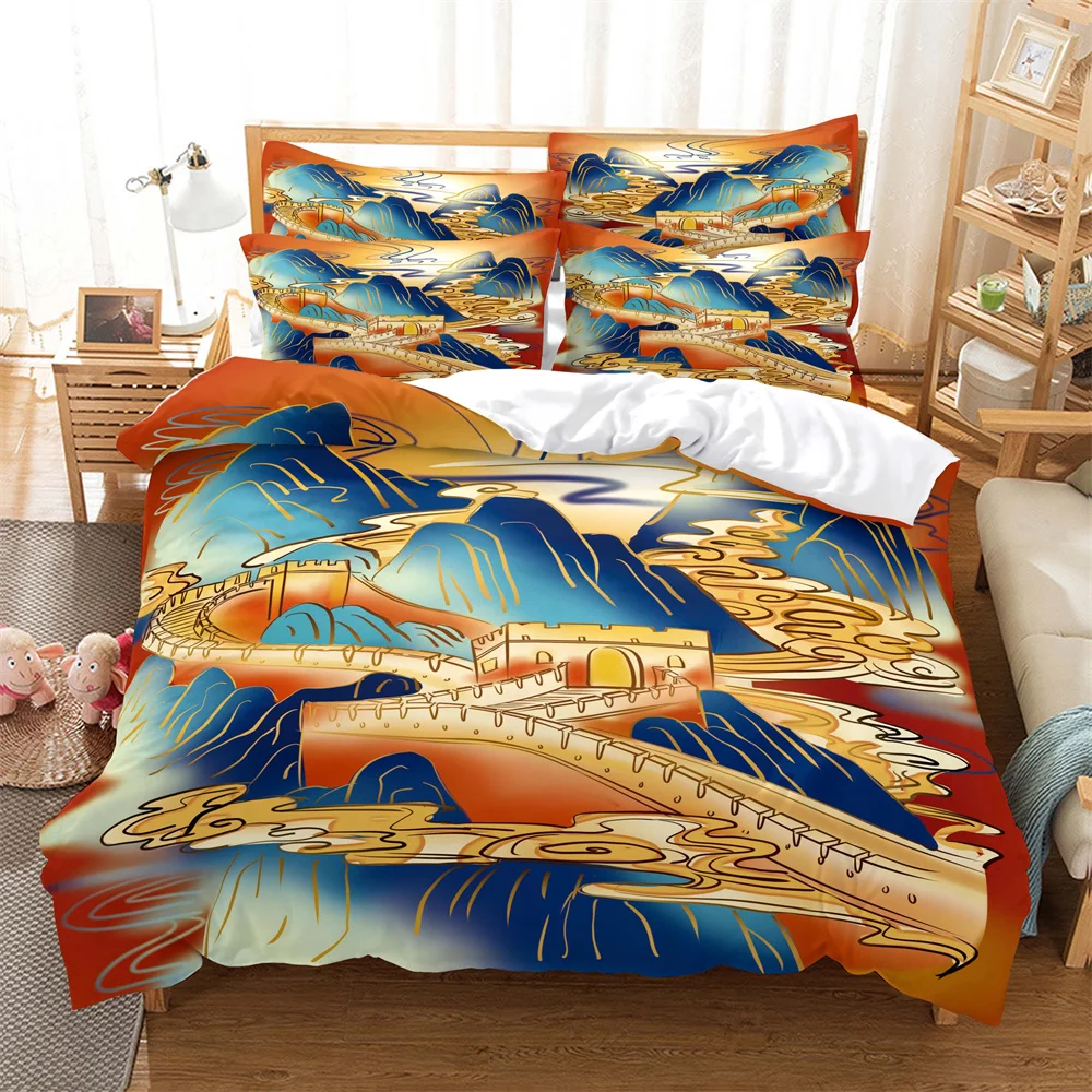 

Great Wall Bedding Set Duvet Cover Set 3d Bedding Digital Printing Bed Linen Queen Size Bedding Set Fashion Design bed cover