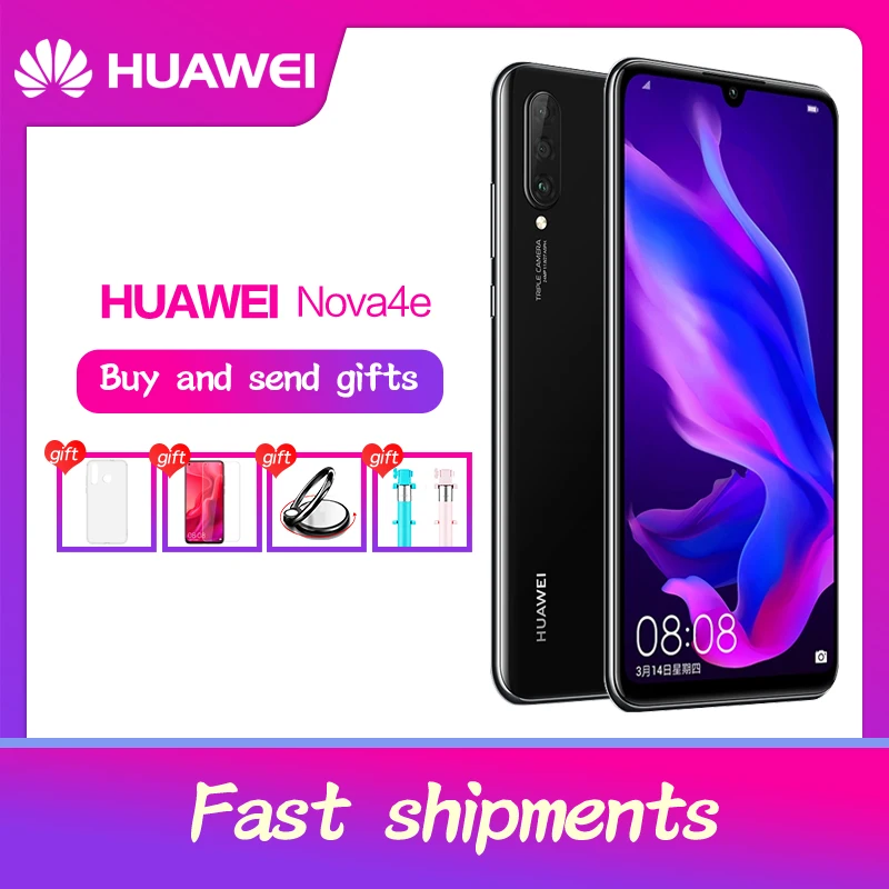 Смартфон HUAWEI P30 Lite Nova 4e, 6,15 дюймов, полный экран, Android 9,0, две sim-карты, слот 2312x1080, Kirin 710, четыре ядра, 4 * камеры