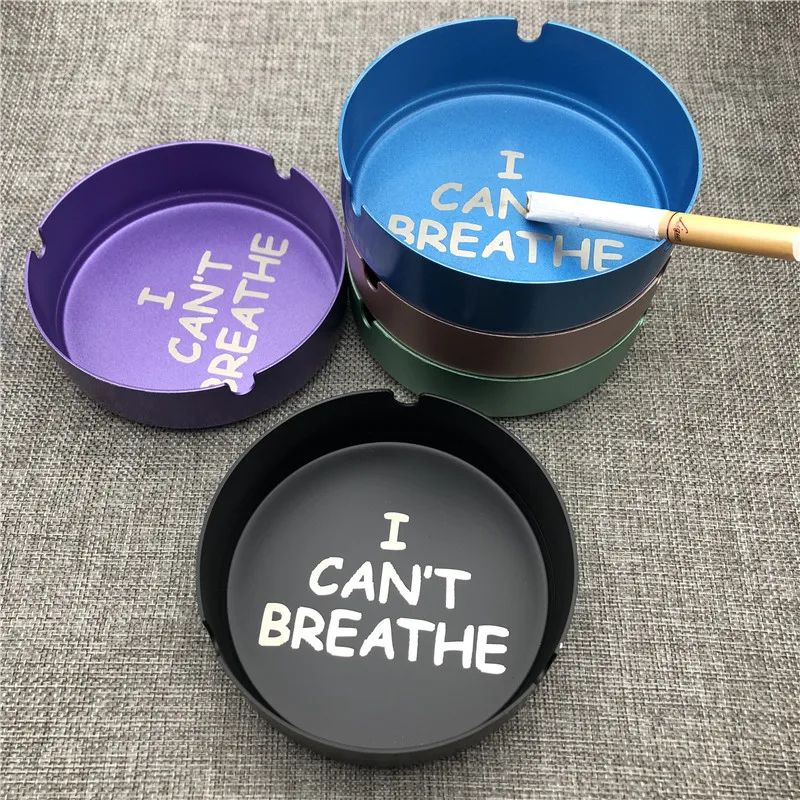 I Can't Breathing 1 шт нержавеющая сталь цветная пепельница 10 см для сигар держатель