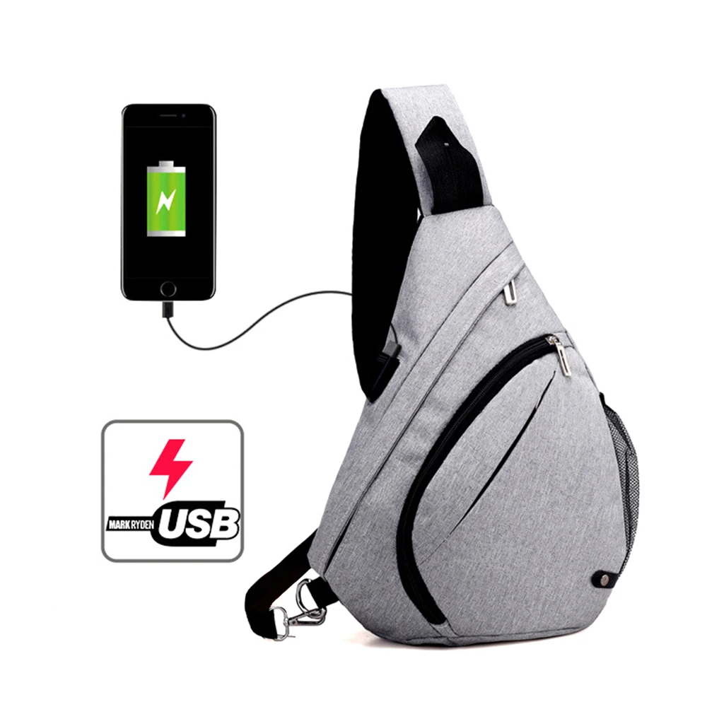 Мужская сумка для зарядки через usb, школьная сумка через плечо, диагональная посылка, сумка-мессенджер для путешествий, мужская сумка через плечо