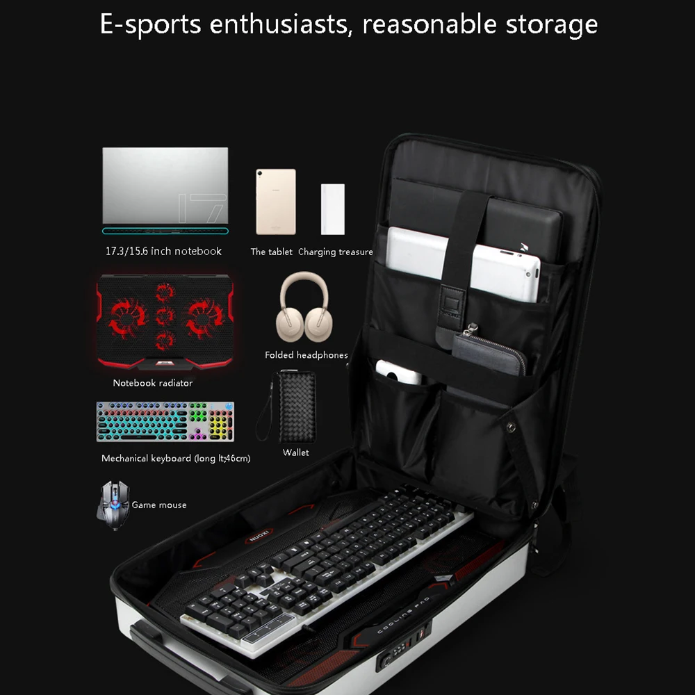 Men Anti-theft Inch Laptop Backpack PC Hard Shell Game