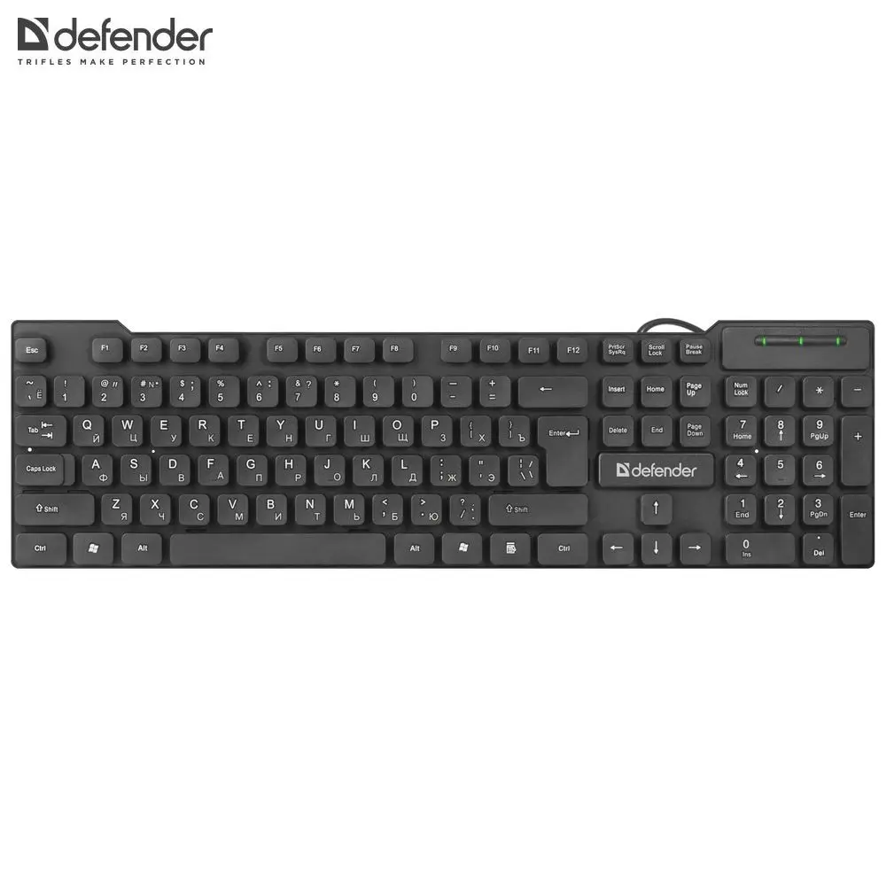 Клавиатура Defender Element HB-190 USB RU,черный,полноразмерная