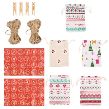 

24 Sets Christmas Gift Bags Candy Bags Party Favors for Kids Children