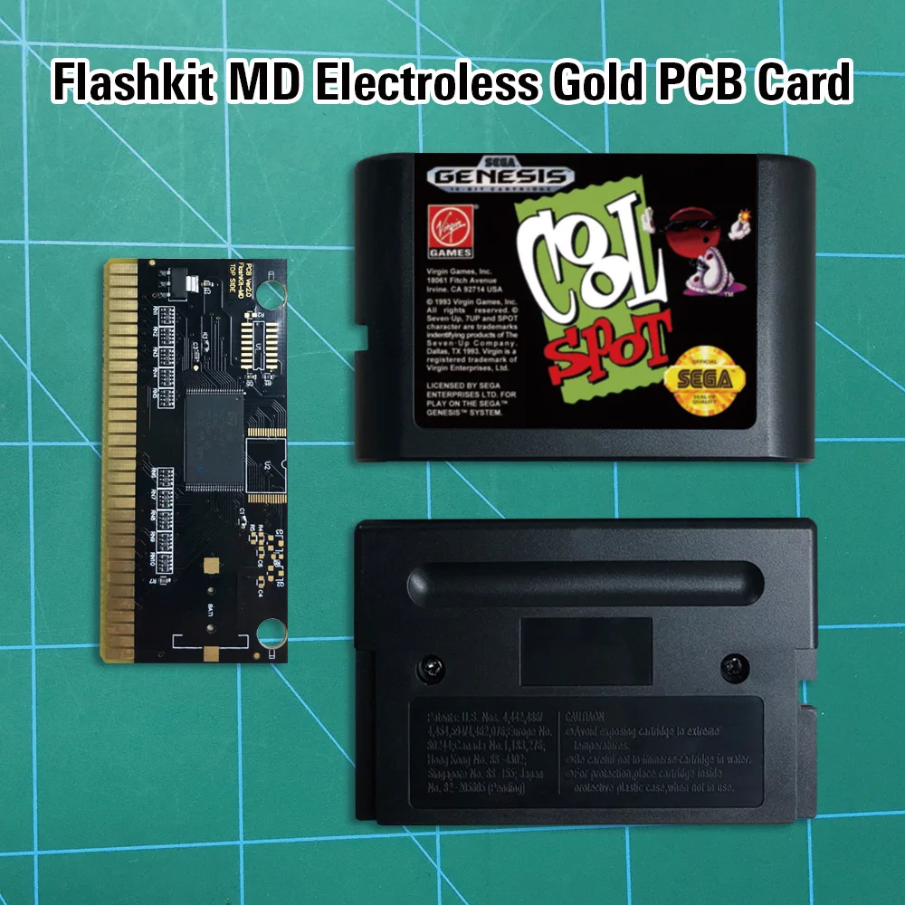 Прохладный пятно-Flashkit MD никелевое золото схема на основе печатной платы 16 бит