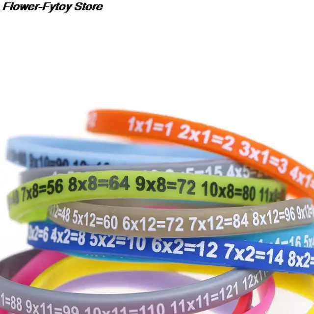12Pcs/Set Multiplication Tables Soft Silicone Bracelet Learn Math Education Wristband For Kids Preschool Teaching Aids Math Toy 4