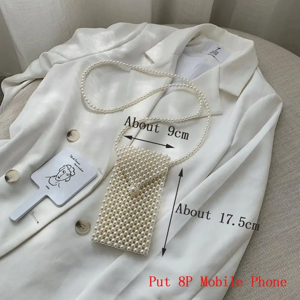 phone shoulder bag Жемчужная сумка, украшенная бисером, женские вечерние, винтажные, акриловые, пластиковые, лето, роскошный бренд, белая сумка для телефона, дамская сумочка, клатч - Цвет: phone shoulder bag
