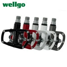Wellgo R120B pedali senza clip per Mountain Bike MTB con tacchetti pedale autobloccante autobloccante in lega di alluminio per bicicletta compatibile SPD