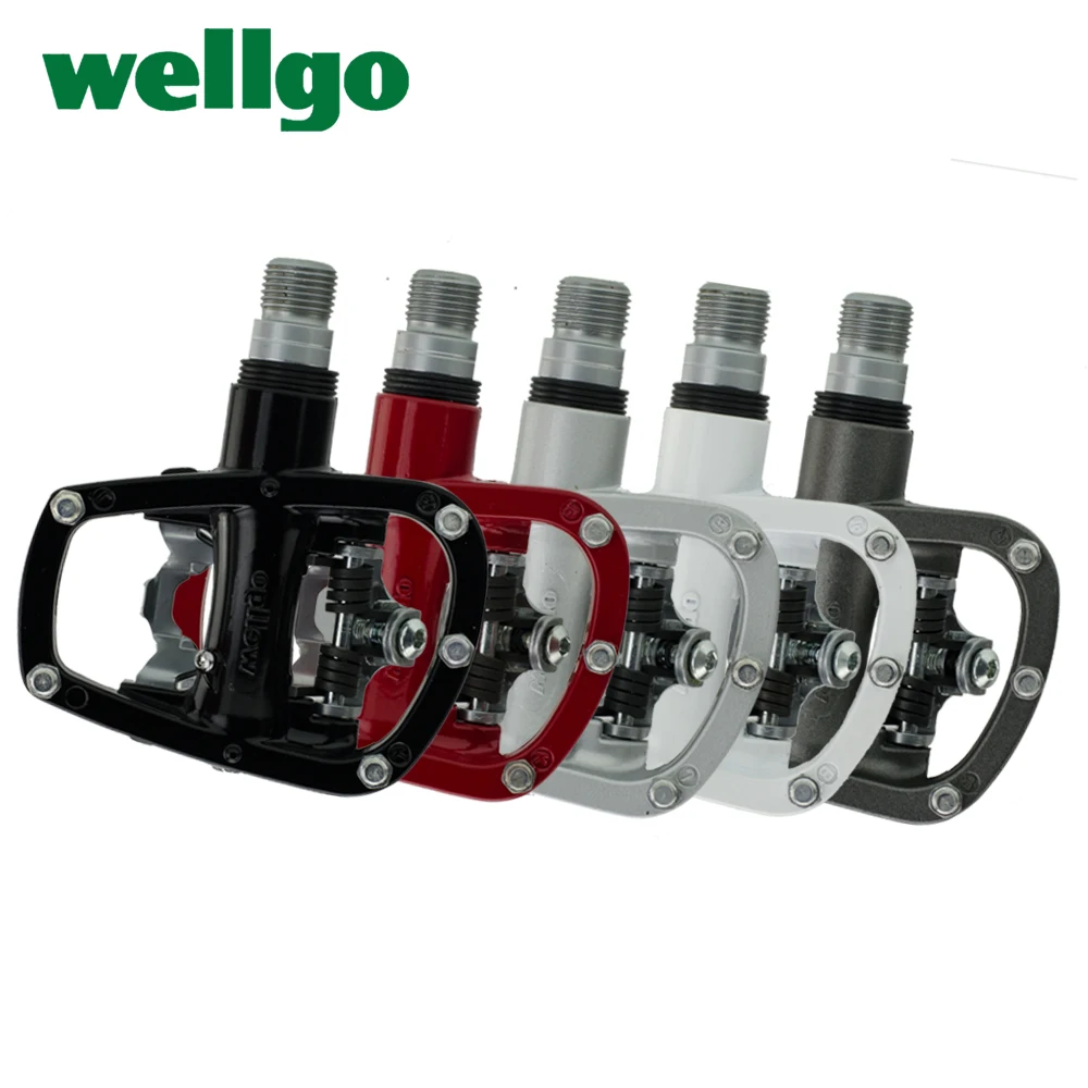Педали для горного велосипеда Wellgo R120B без клипсов с шипами совместимы SPD