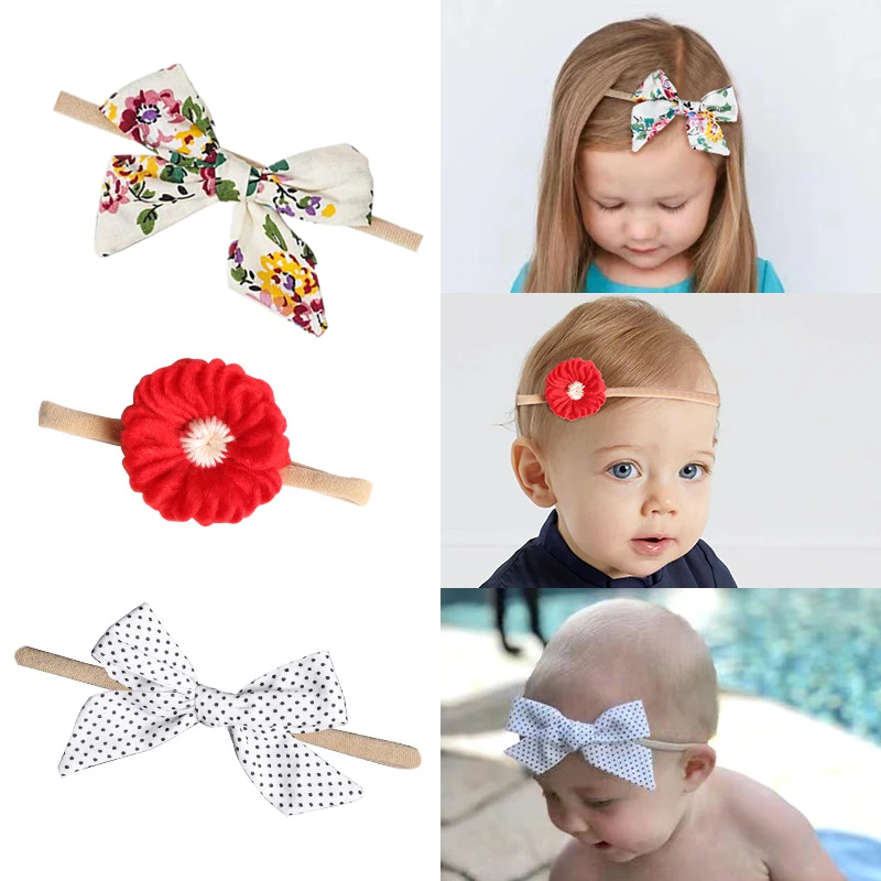 Повязка на голову с цветочным принтом для новорожденных девочек повязка