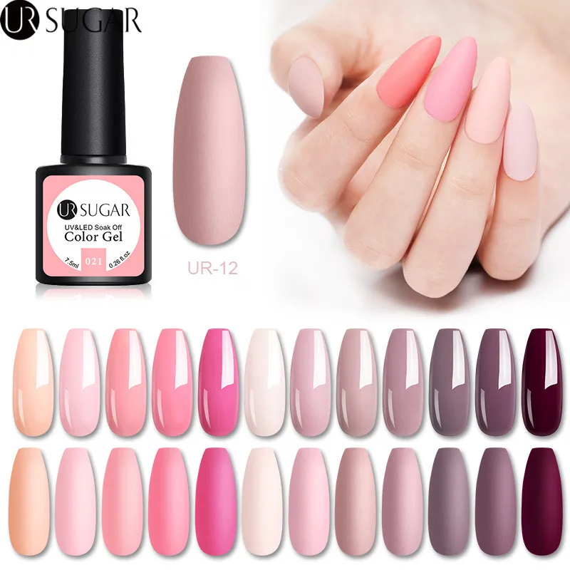 

UR SUGAR 7.5ml Matte UV Gel Nail Polish Pure Nail Color Matte Top Coat Soak Off Nail Art Gel Varnish Lacquer Manicure Base DIY