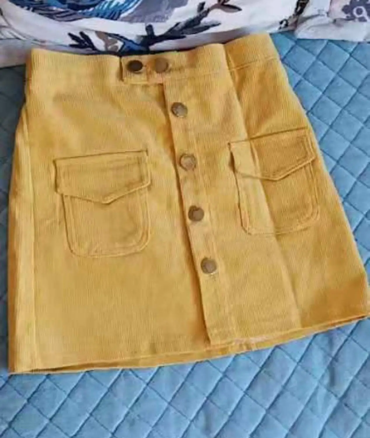 yellow Новое поступление, юбки для девочек, осенне-зимняя детская одежда на пуговицах, детские вельветовые юбки, юбка для маленьких девочек - Цвет: yellow