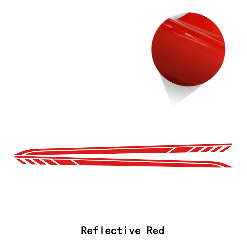 reflective red 2 шт. наклейка на дверь боковая юбка для Mercedes Benz C Class Coupe W205 C180 C200 C260 C300 C43 C63 AMG аксессуары - Название цвета: reflective red