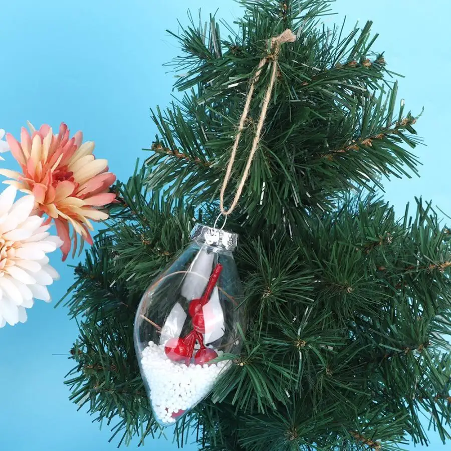 5 шт./компл. DIY елка на Рождество безделушка прозрачный открытый пластиковый подвесной орнамент домашний Декор Рождество