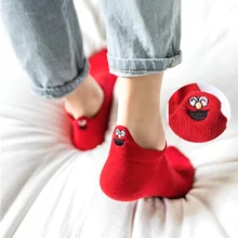 1 пара, женские носки с вышивкой Kawaii, Забавные милые носки до лодыжки, женские хлопковые носки, короткие носки ярких цветов