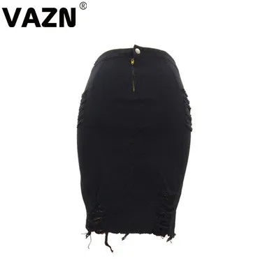 VAZN YP6011 Топ дизайн летние сексуальные женские юбки 5 цветов однотонные юбки с высокой талией на молнии