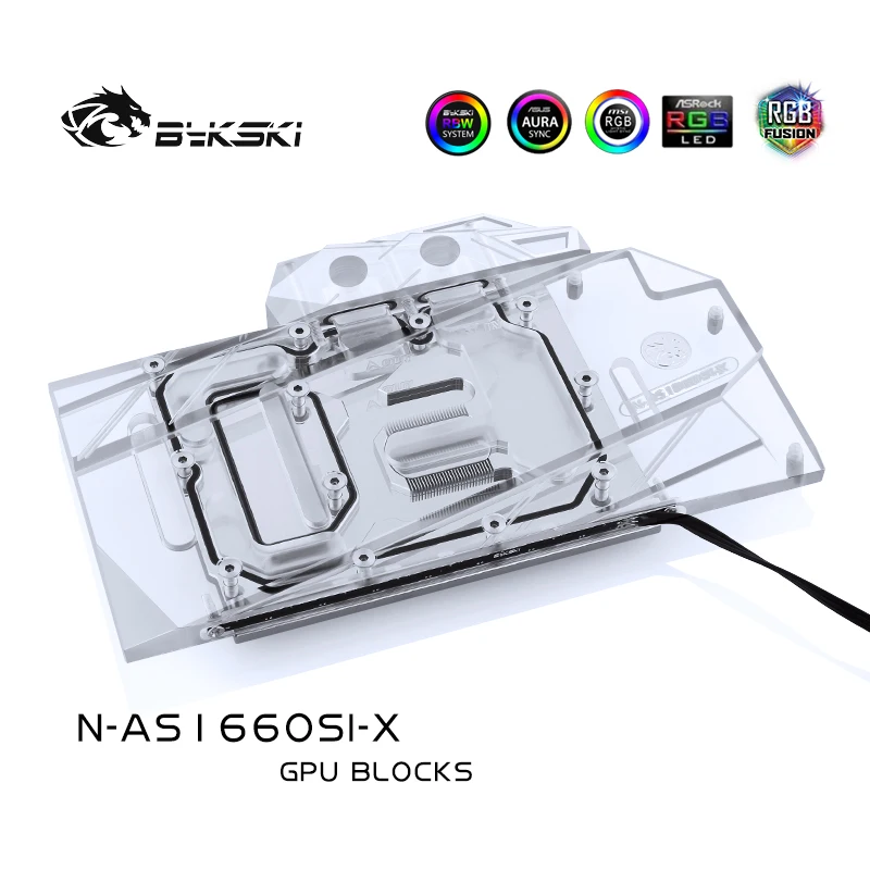 Bykski водный блок использовать для ASUS GTX1660-O6G-SI/полное покрытие медный радиаторный