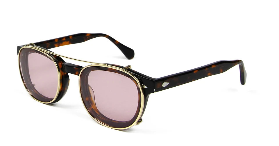 Mode Gelb Getönt Clip Auf Sonnenbrille Männer Polarisierte Rezept Runde Optischen Rahmen Clip-on Fahren Sonnenbrille Für Frauen – Detail 9