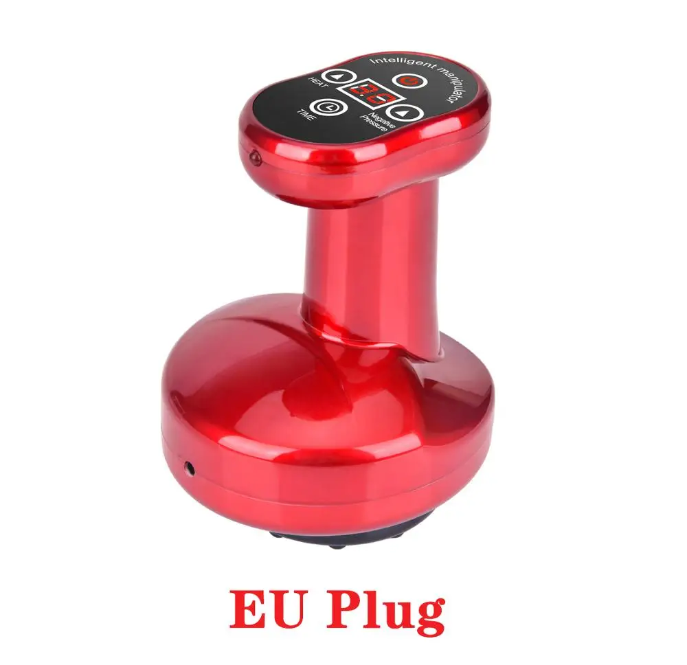 EU plug Электрические скребковые банки для вакуумного Массажа Гуаша всасывающий массажер отрицательное давление Меридиан Сжигание жира тонкий нагрев терапия физиотерапия - Цвет: EU plug