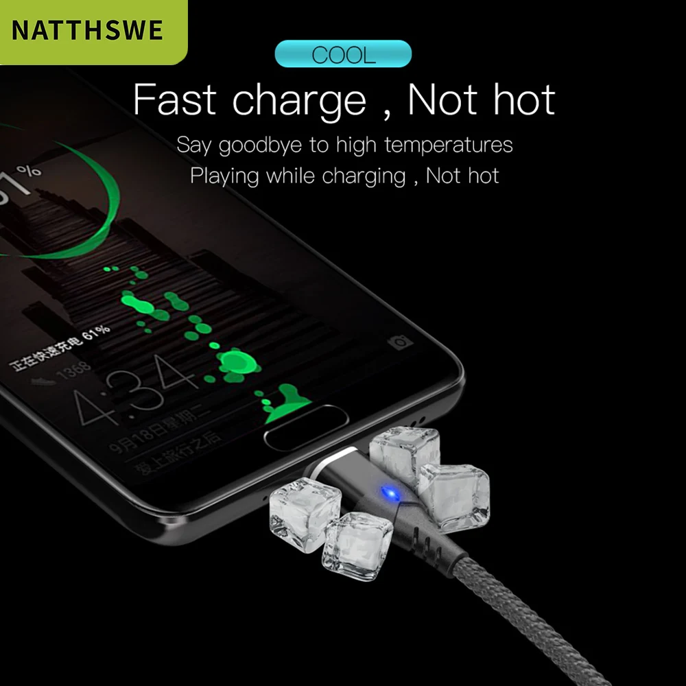 NATTHSWE Магнитный кабель Micro usb type C для быстрой зарядки Micro usb type-C Магнитный зарядный провод usb c для iphone 11 X Xr usb кабель