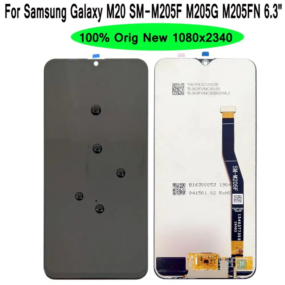 

Shyueda Original For Samsung Galaxy M20 SM-M205F M205G M205FN 6.3" LCD Display Touch Screen Digitizer