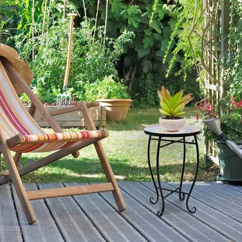 

Stained Glass Sun Surface Flower Stand Round Elegant Bedroom Living Room Decoration Indoor Plant Stand Display Shelf 23x23x52cm