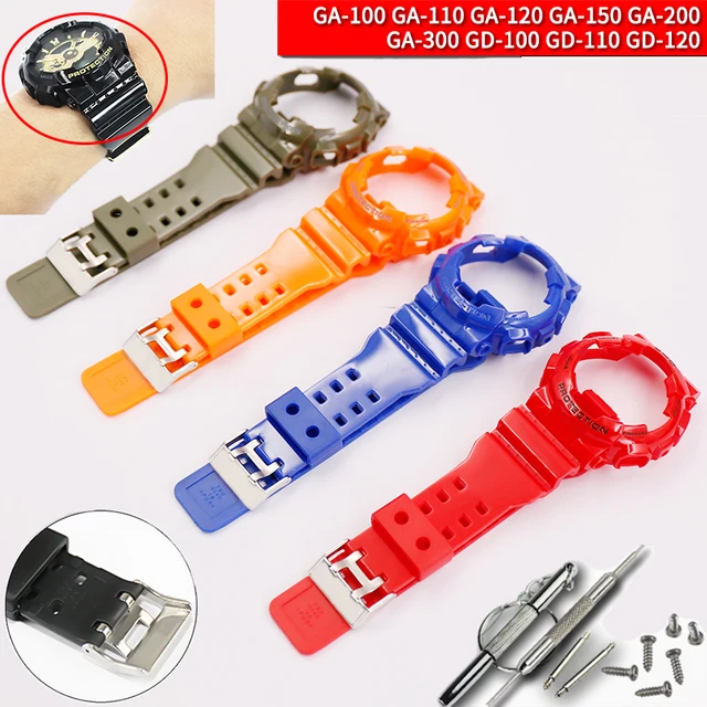 US $10.14 Watch accessories 16mm for Casio G-SHOCK GLS GD GA110 GA100 GD120 pin buckle men and women glossy r