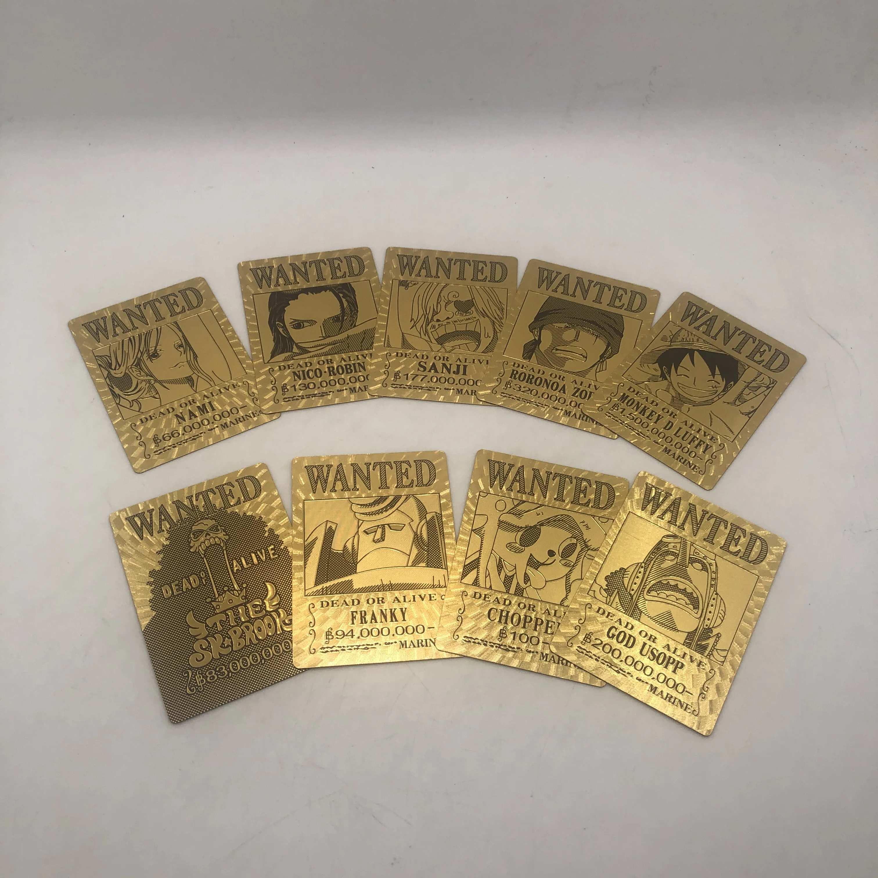 Nieuwe Japan Anime Gold Folie Card Case One Piece Gezocht Posters Collection Luffy Roronoa Zoro Sanji Nami Chopper Voor Gift Gold Banknotes Aliexpress