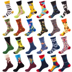 Men Women Funny Happy Socks Geometry Print Pattern Geometric Combed Cotton Calcetines de hombre skarpety fashion Colorful Sock