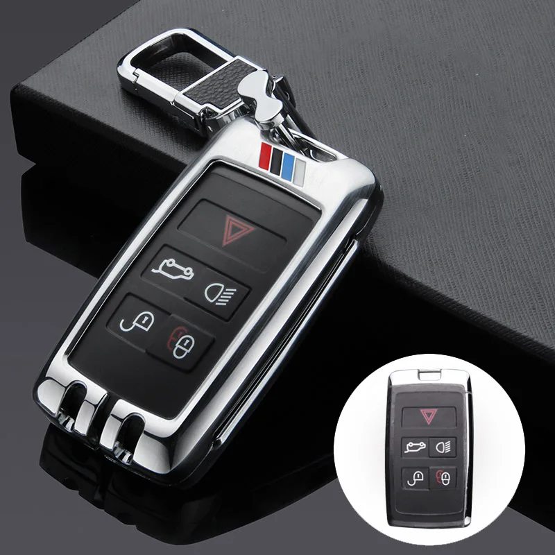 B silver buckle set Автомобильный чехол для ключей, брелок для Land Rover Range Rover Sport Vogue Evoque freelander 2 Jaguar XE XJ XJL XF, автомобильный Стильный чехол для ключей - Название цвета: B silver buckle set