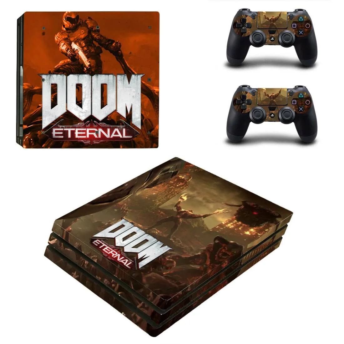 PS4 Pro стикер s PS 4 Play станция 4 Pro виниловая кожа Doom наклейки Pegatinas для playstation 4 Pro консоль и контроллер