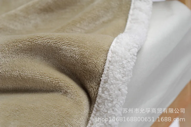 80X120cm 2 layers winter thick sherpa kids bed spread band edge baby blanket toddler quilt minky super soft furry child blanket