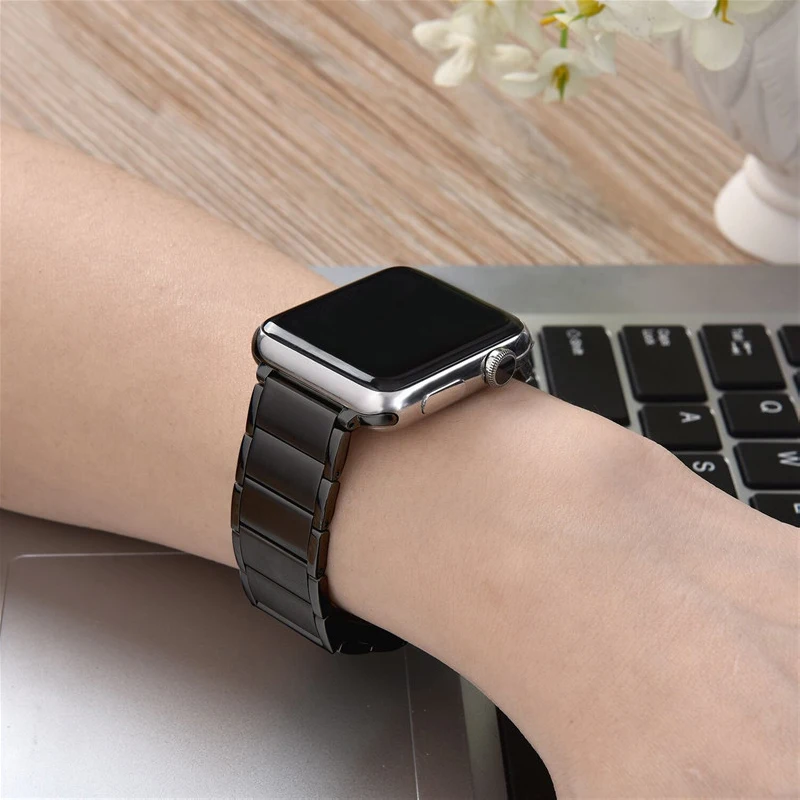 Магнитный ремешок для apple watch band 44 мм 40 мм, 42 мм, 38 мм, версия наручных часов iwatch серии 5/4/3/2/1 Для женщин Для мужчин Нержавеющая сталь регулируемый браслет
