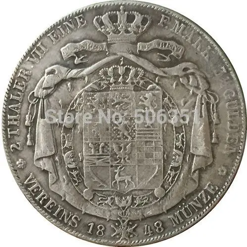 1848 Немецкая монета 1842-1854 различная Дата 10 копия монет - Цвет: 1848