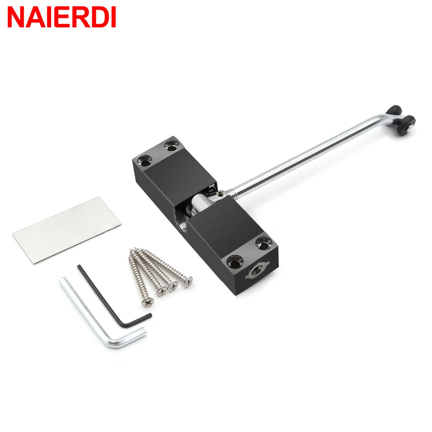 NAIERDI 40KG Automatic Spring Door Closer Stainless Steel Adjustable Door Closing Silver Device Black Gold Hardware