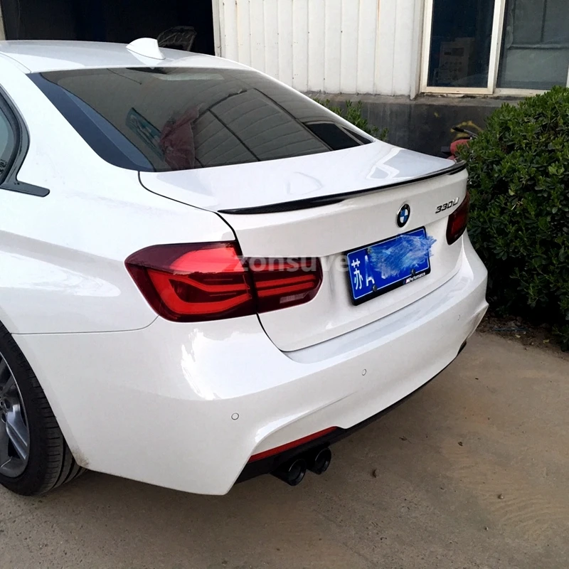 Use For BMW 3 Series F30 2011--2019 Year P Style Spoiler Sport ABS Plastic Carbon Fiber Look Rear Wing Body Kit Accessories | Автомобили и
