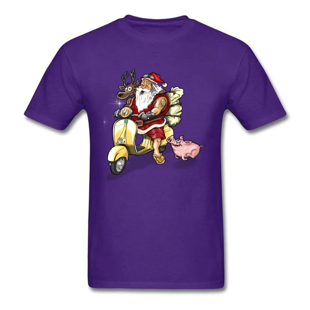 Summer Santa Discount Funny Tops Shirt Crewneck Summer Fall 100% Cotton Short Sleeve T Shirts for Men Casual Tee-Shirt Summer Santa purple