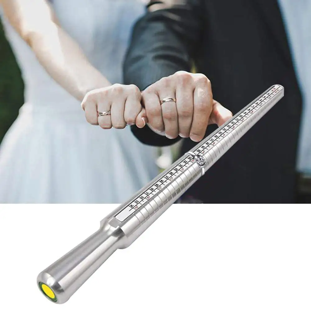 Ring Size Mandrel Stick Finger Sizer Gauge Aluminum Jewelry Measuring Tool