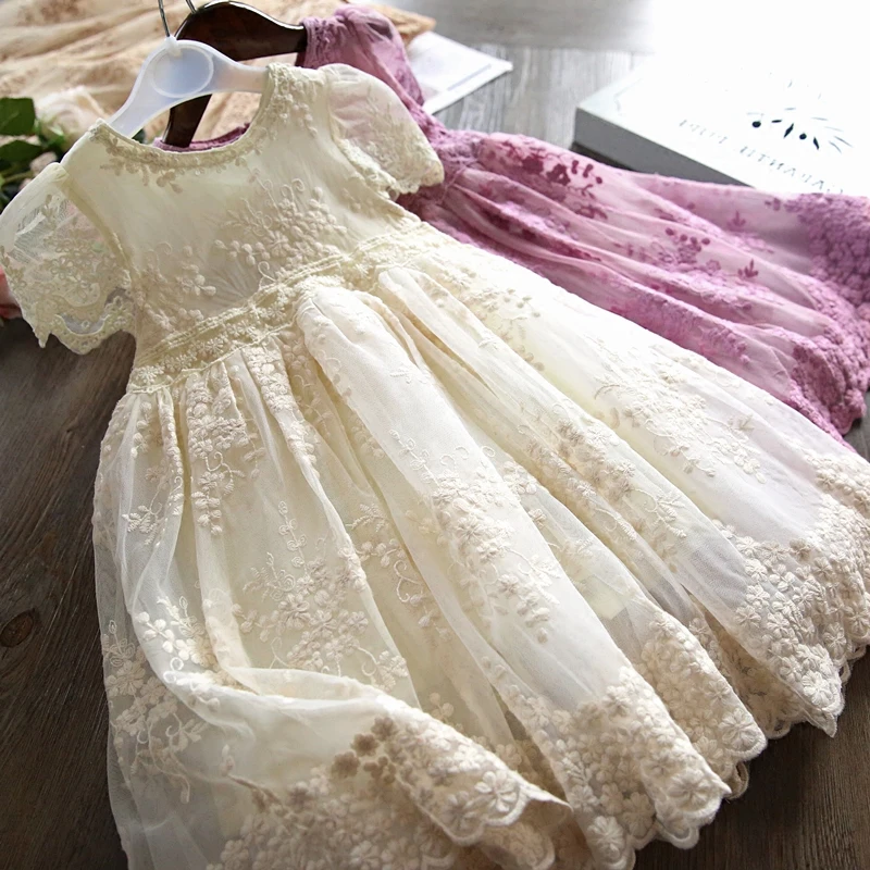 Lace Summer Girls Dress 2021 Casual Costume For Clothes 8 Years Little Princess Dresses Cute Children | Детская одежда и обувь