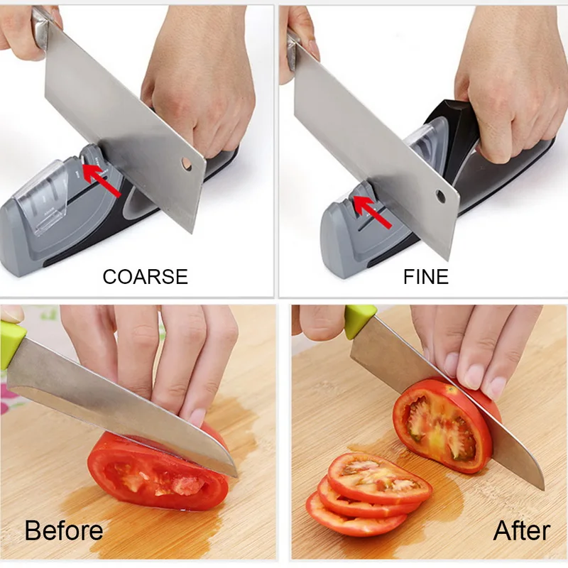 Kitchen Knife Sharpener 4 Stages Sharp System Knives Sharpening with Precision Edge and Dustproof Cover Tool