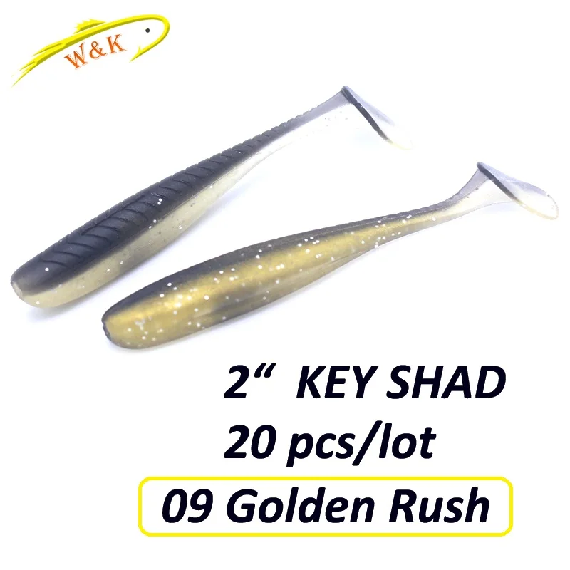 Малый Swimbait " T-Tail Shad 20 шт./лот рыболовные приманки с солью и ароматом мягкие приманки тонущие шэд гольян ледяные рыболовные приманки - Цвет: Golden Rush 05