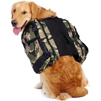 

Travel Hiking Backpack Harness Pet Dog Backpack Saddlebag Outdoor Oxford Cloth Large Dog Bag Rucksack for Middle Large Dog