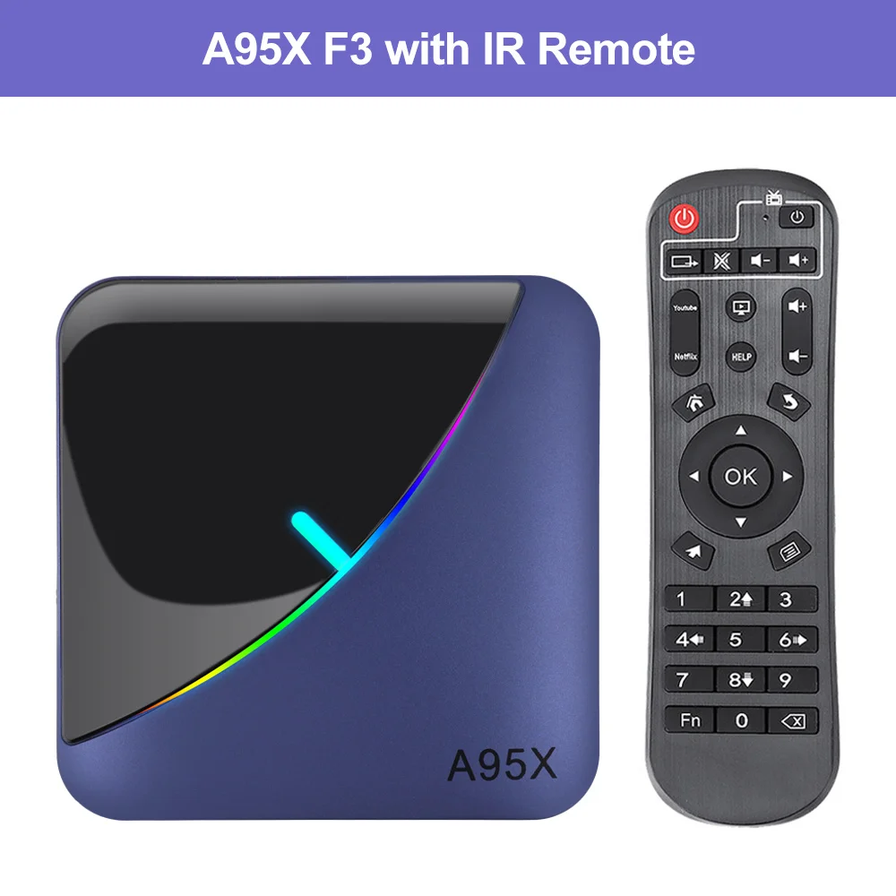 A95X F3 RGB светильник ТВ приставка Android 9,0 Amlogic S905X3 4 Гб 64 ГБ 32 ГБ двойной Wifi 8 к 60 кадров в секунду Netflix plex медиа сервер 2 Гб 16 г A95XF3 X3