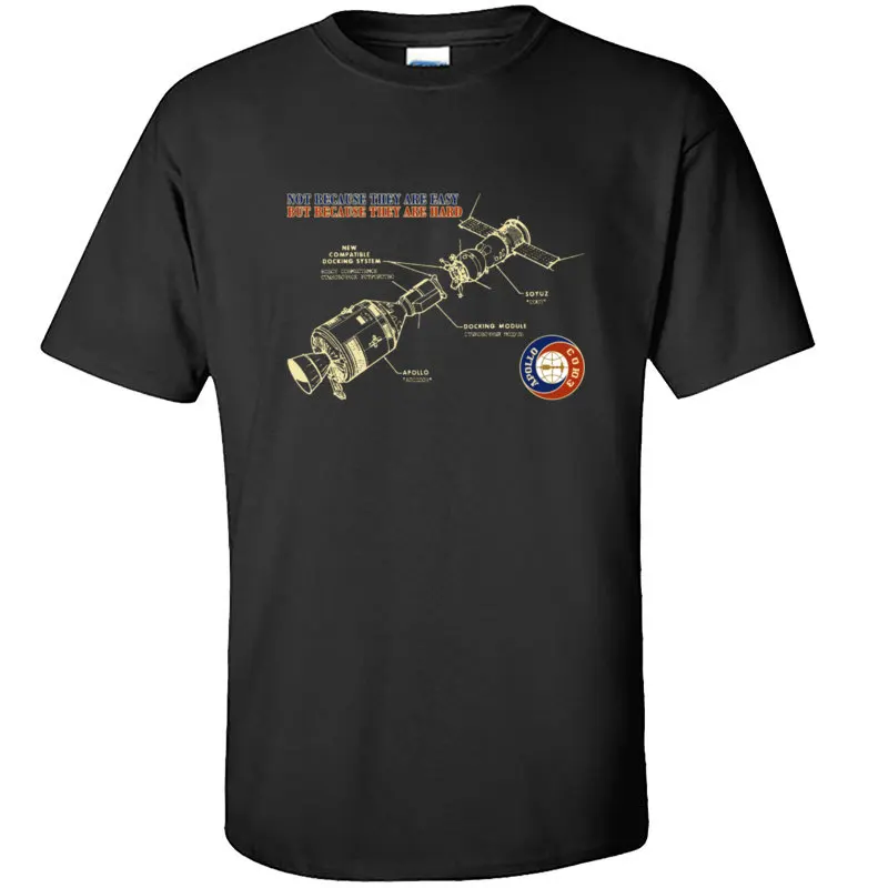 Apollo Soyuz корабль модная футболка для отдыха круглый вырез хлопок короткий рукав топы рубашки для мужчин Топ Футболки Лето/Осень