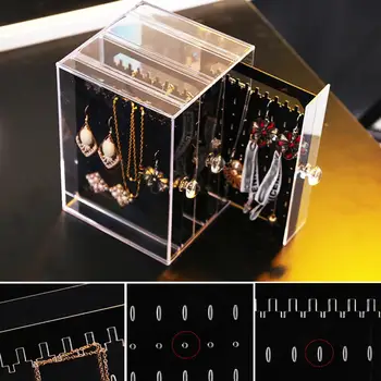 

Household Multi-layer Earrings Showcase Stand Box Ear Stud Case Organizer Jewelry Display Rack Holder Jewelry Display Stand Tray