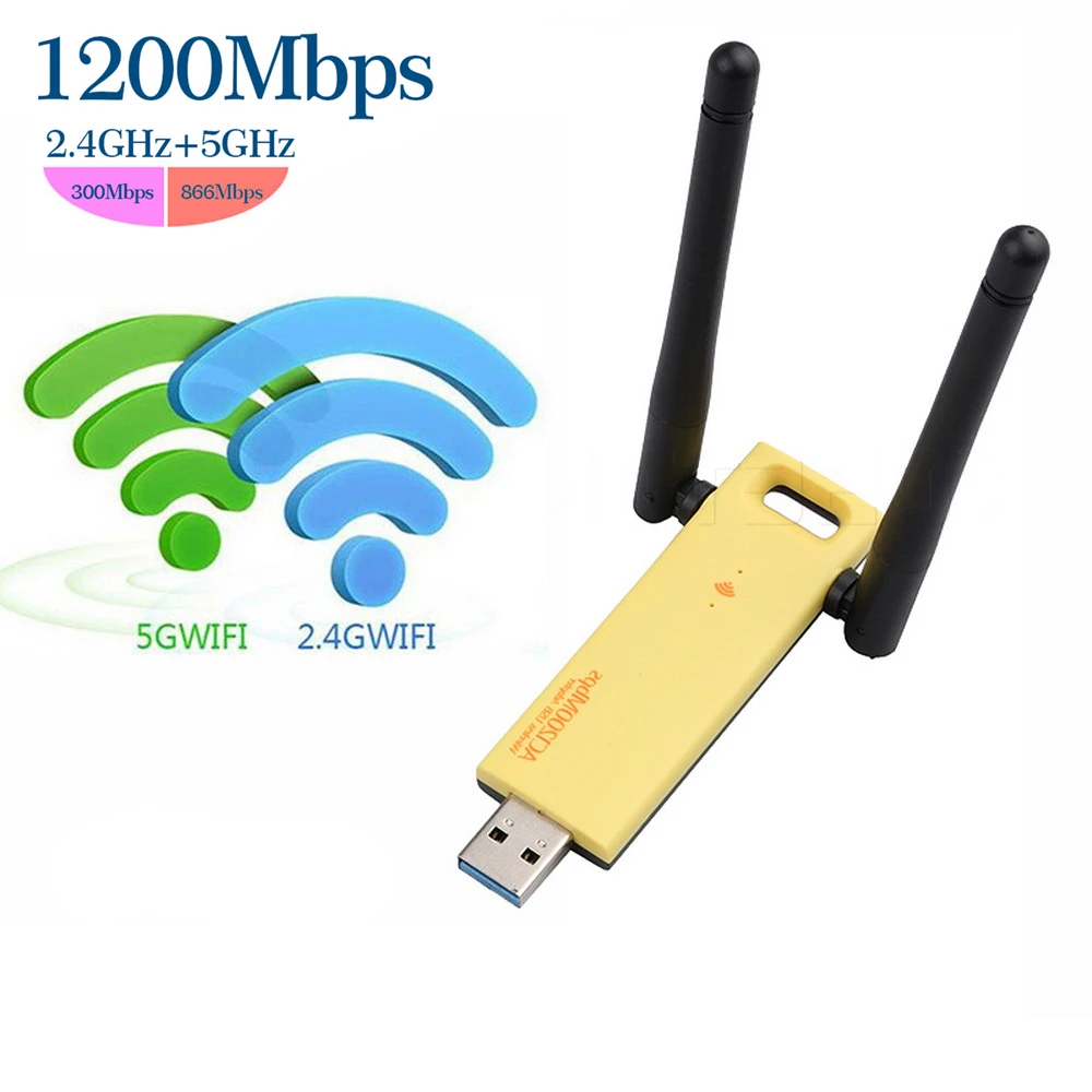 KEBIDU 1200 Мбит/с USB Сетевая карта двухдиапазонный WIFI ретранслятор антенна ключ 5 ГГц 2