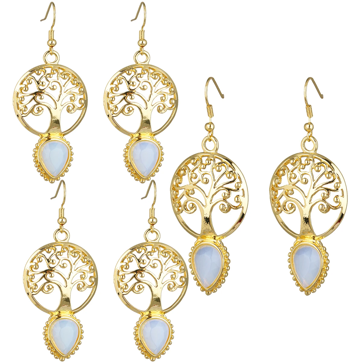 

Life Tree Dangle Earrings for Women Healing Crystal Drop Earring Women Jewelry Fashion Girls Gift