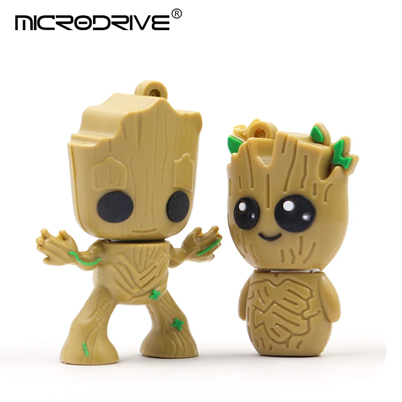 Подлинный мультяшный флеш-накопитель cute Groot 2,0 USB флеш-накопитель 4 ГБ 8 ГБ 16 ГБ 32 ГБ 64 ГБ 128 ГБ USB флешка Флешка U диск